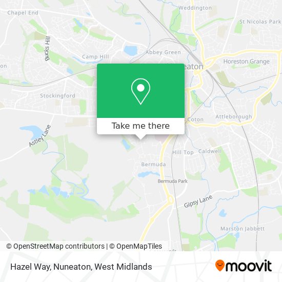 Hazel Way, Nuneaton map