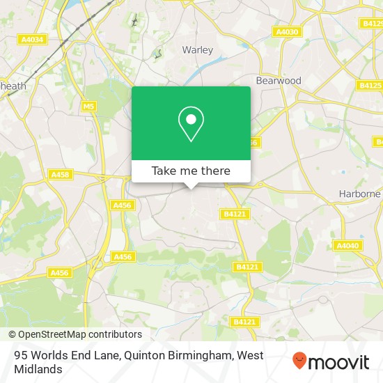 95 Worlds End Lane, Quinton Birmingham map