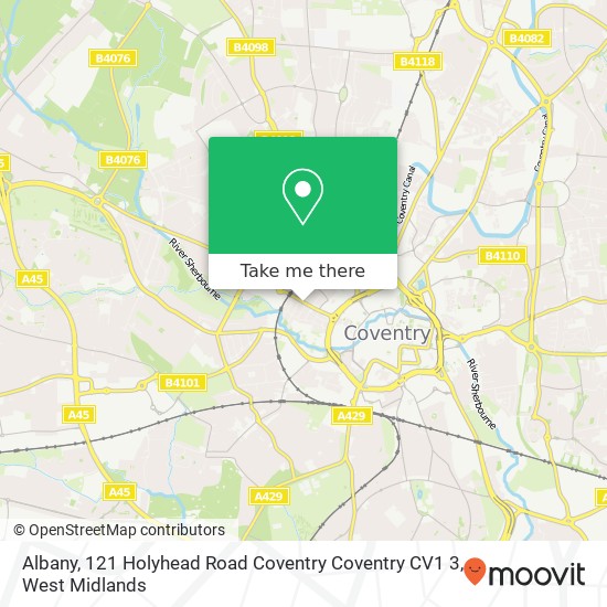 Albany, 121 Holyhead Road Coventry Coventry CV1 3 map