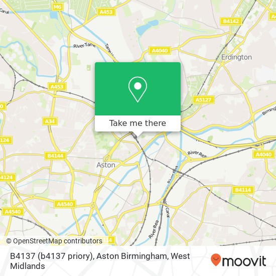 B4137 (b4137 priory), Aston Birmingham map