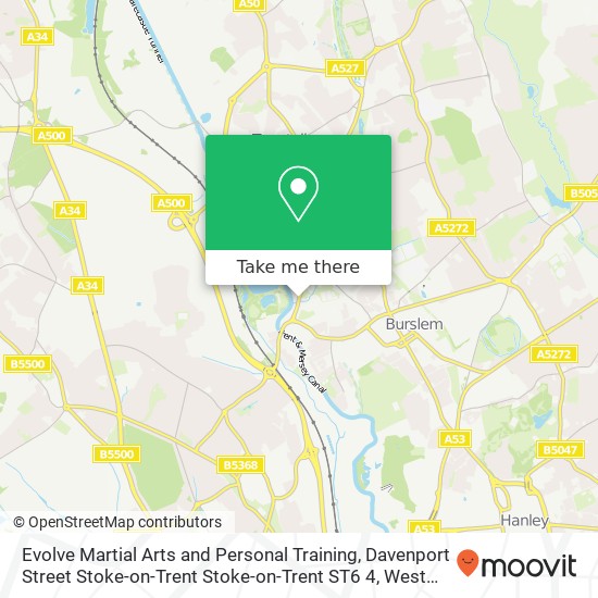 Evolve Martial Arts and Personal Training, Davenport Street Stoke-on-Trent Stoke-on-Trent ST6 4 map