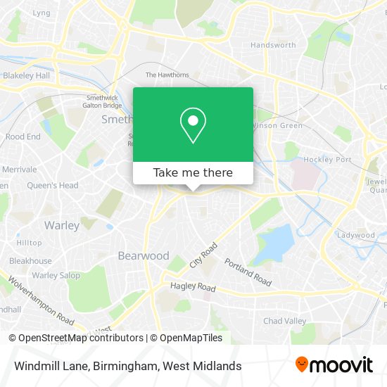 Windmill Lane, Birmingham map