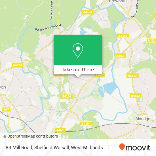 83 Mill Road, Shelfield Walsall map