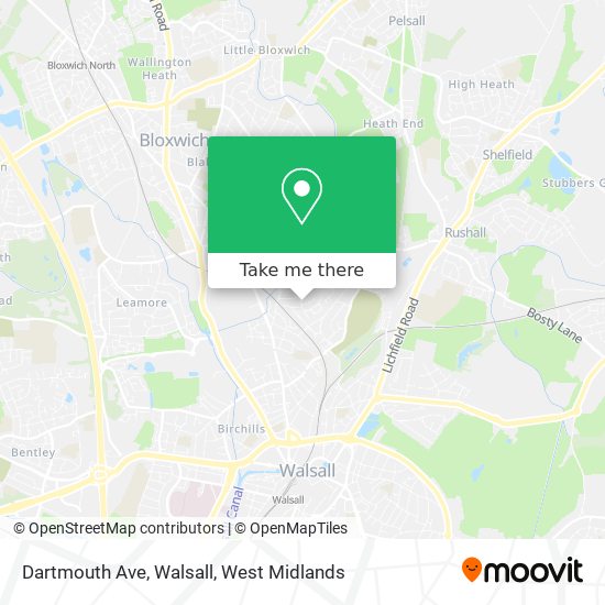 Dartmouth Ave, Walsall map