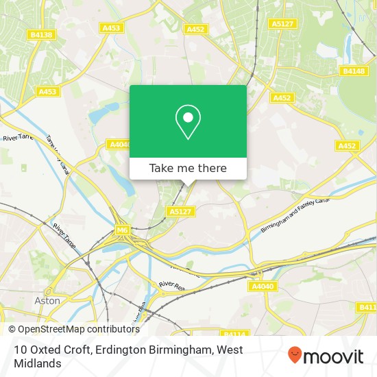 10 Oxted Croft, Erdington Birmingham map