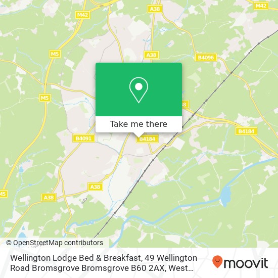 Wellington Lodge Bed & Breakfast, 49 Wellington Road Bromsgrove Bromsgrove B60 2AX map