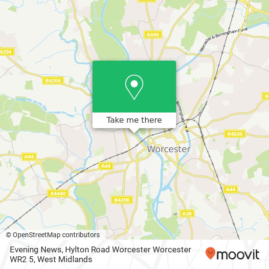Evening News, Hylton Road Worcester Worcester WR2 5 map