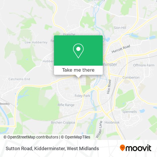 Sutton Road, Kidderminster map