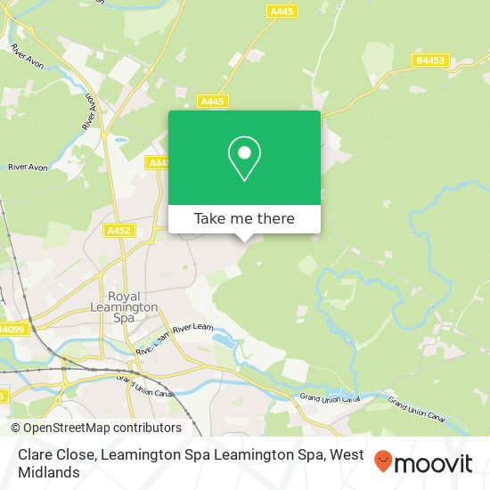 Clare Close, Leamington Spa Leamington Spa map