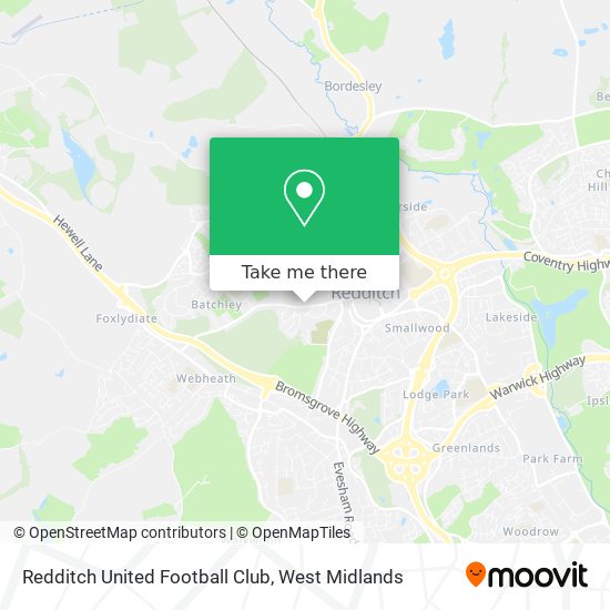 Redditch United Football Club map