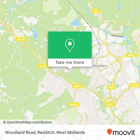 Woodland Road, Redditch map