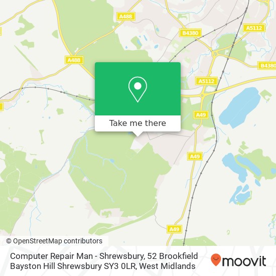Computer Repair Man - Shrewsbury, 52 Brookfield Bayston Hill Shrewsbury SY3 0LR map