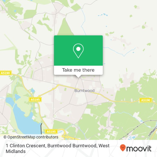 1 Clinton Crescent, Burntwood Burntwood map