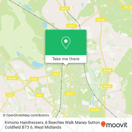 Kimono Hairdressers, 6 Beeches Walk Maney Sutton Coldfield B73 6 map