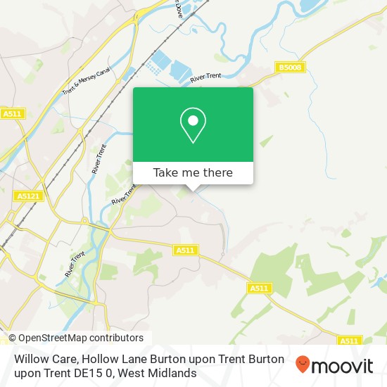 Willow Care, Hollow Lane Burton upon Trent Burton upon Trent DE15 0 map