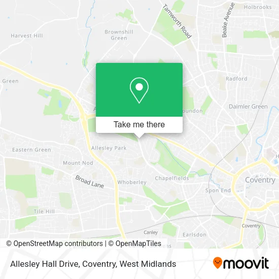 Allesley Hall Drive, Coventry map