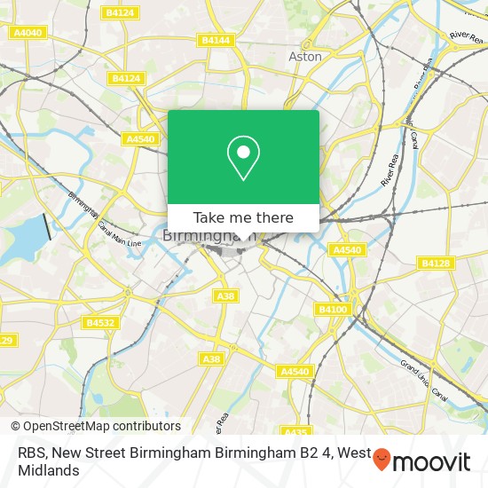 RBS, New Street Birmingham Birmingham B2 4 map