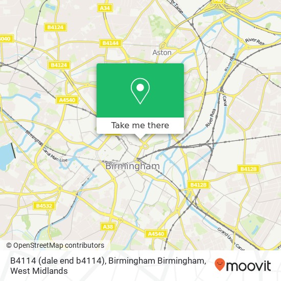 B4114 (dale end b4114), Birmingham Birmingham map