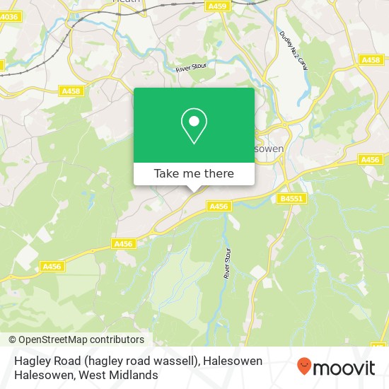 Hagley Road (hagley road wassell), Halesowen Halesowen map