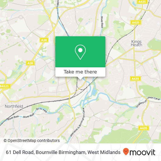 61 Dell Road, Bournville Birmingham map