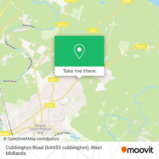 Cubbington Road (b4453 cubbington) map