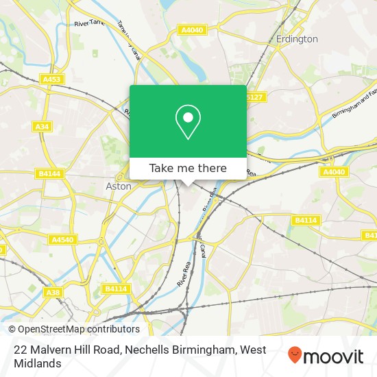 22 Malvern Hill Road, Nechells Birmingham map