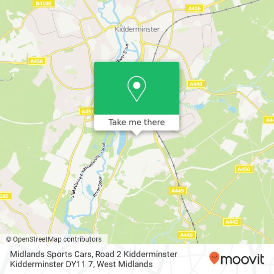 Midlands Sports Cars, Road 2 Kidderminster Kidderminster DY11 7 map