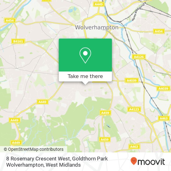 8 Rosemary Crescent West, Goldthorn Park Wolverhampton map