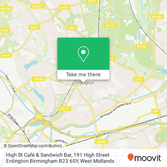 High St Café & Sandwich Bar, 191 High Street Erdington Birmingham B23 6SY map