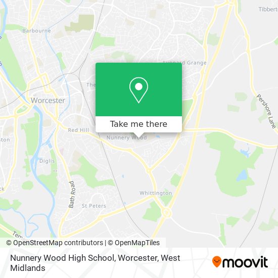 Nunnery Wood High School, Worcester map