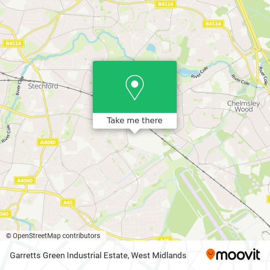 Garretts Green Industrial Estate map