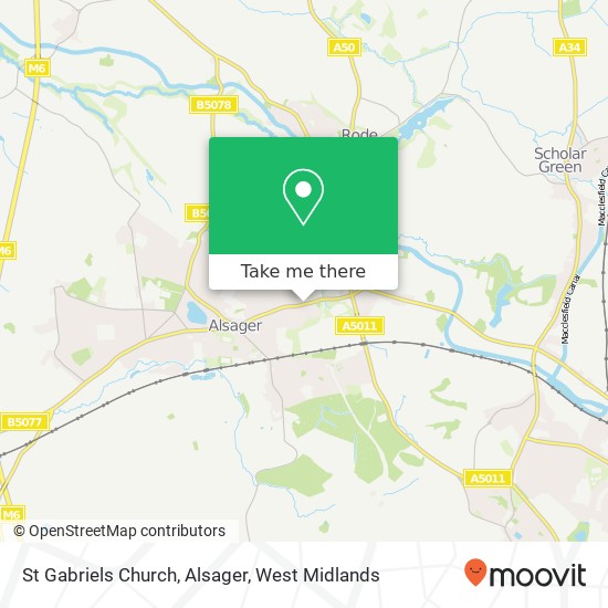 St Gabriels Church, Alsager map