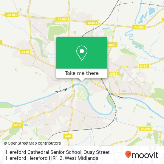 Hereford Cathedral Senior School, Quay Street Hereford Hereford HR1 2 map