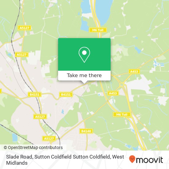 Slade Road, Sutton Coldfield Sutton Coldfield map