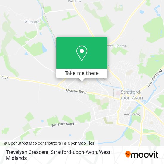 Trevelyan Crescent, Stratford-upon-Avon map
