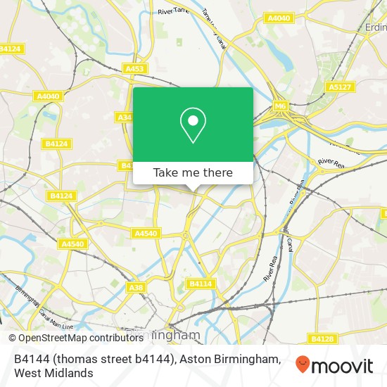 B4144 (thomas street b4144), Aston Birmingham map