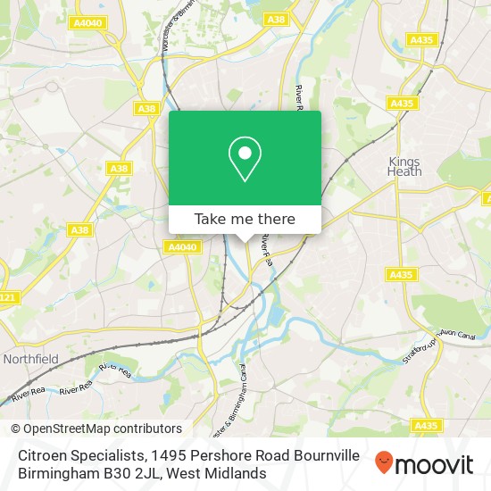 Citroen Specialists, 1495 Pershore Road Bournville Birmingham B30 2JL map