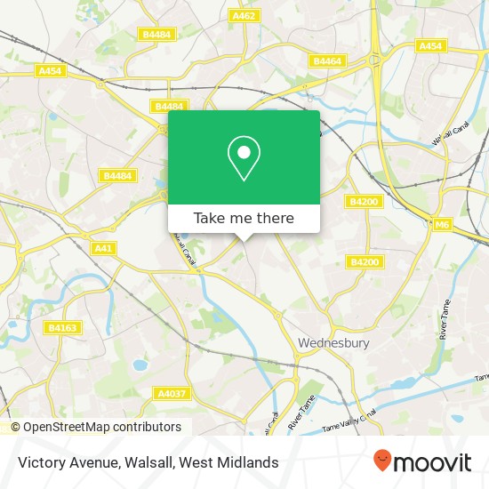 Victory Avenue, Walsall map