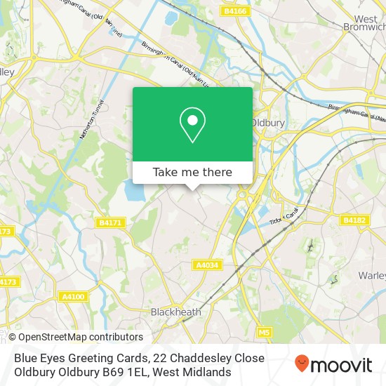 Blue Eyes Greeting Cards, 22 Chaddesley Close Oldbury Oldbury B69 1EL map