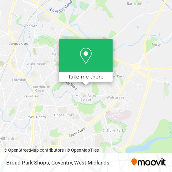 Broad Park Shops, Coventry map