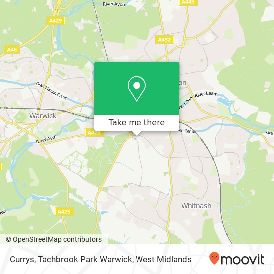 Currys, Tachbrook Park Warwick map