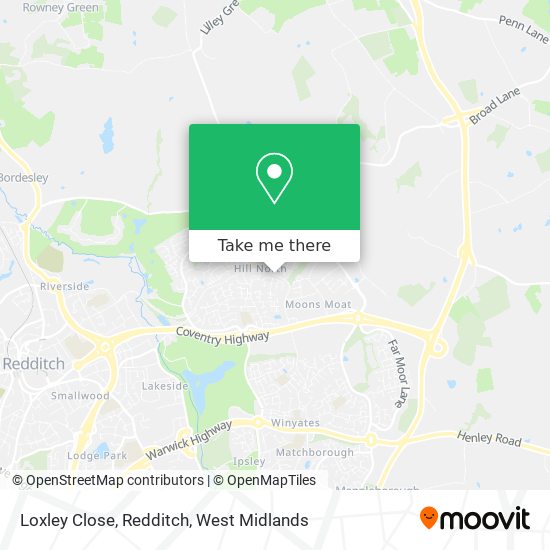 Loxley Close, Redditch map