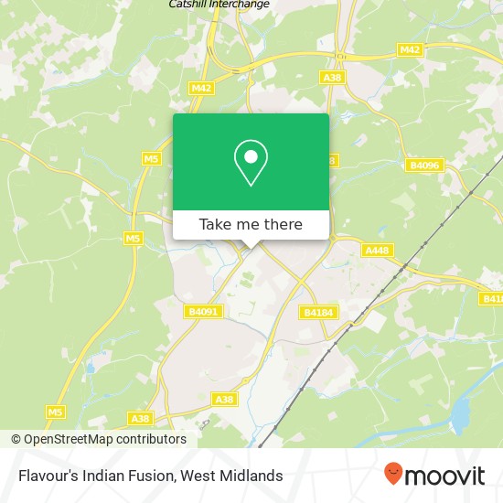 Flavour's Indian Fusion, Worcester Road Bromsgrove Bromsgrove B61 7 map