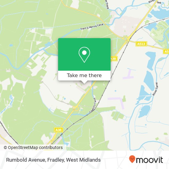 Rumbold Avenue, Fradley map