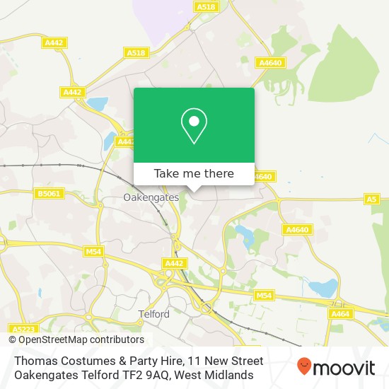 Thomas Costumes & Party Hire, 11 New Street Oakengates Telford TF2 9AQ map