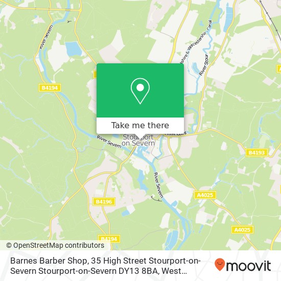 Barnes Barber Shop, 35 High Street Stourport-on-Severn Stourport-on-Severn DY13 8BA map