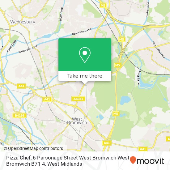 Pizza Chef, 6 Parsonage Street West Bromwich West Bromwich B71 4 map