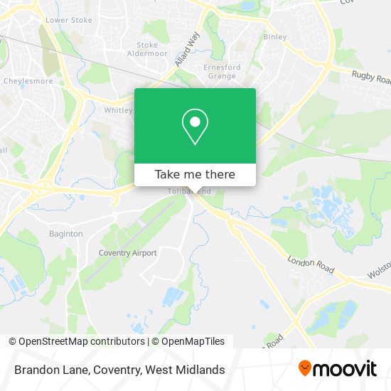 Brandon Lane, Coventry map