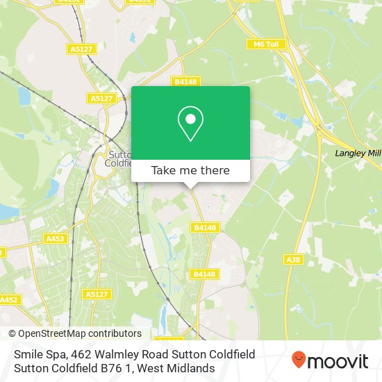 Smile Spa, 462 Walmley Road Sutton Coldfield Sutton Coldfield B76 1 map