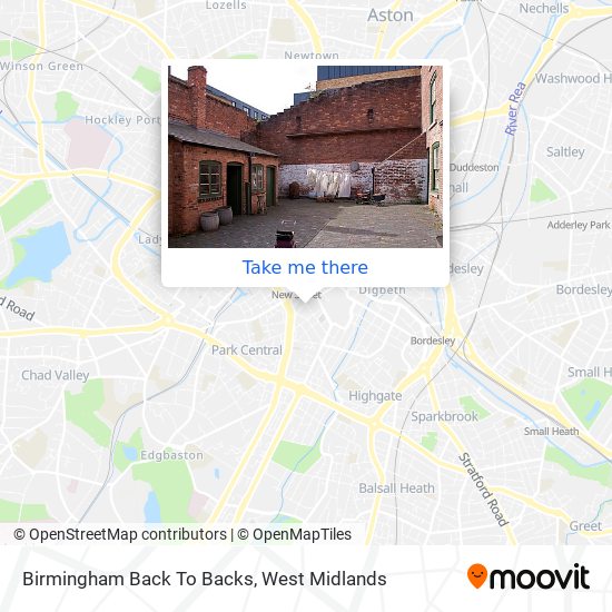 Birmingham Back To Backs map